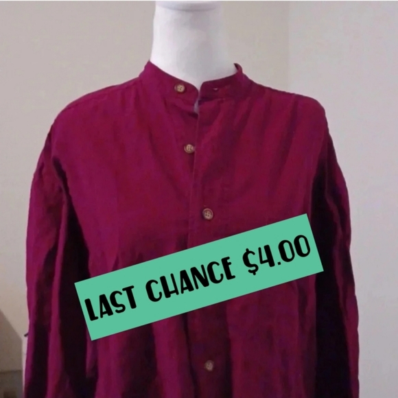 ⭐️🌹Burgundy men's button-down shirt - Picture 1 of 9